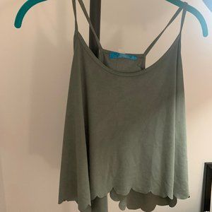 Green Suede Tank Top